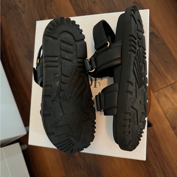 Dior Women Black Sandals with Gold Accents - Picture 4 of 9